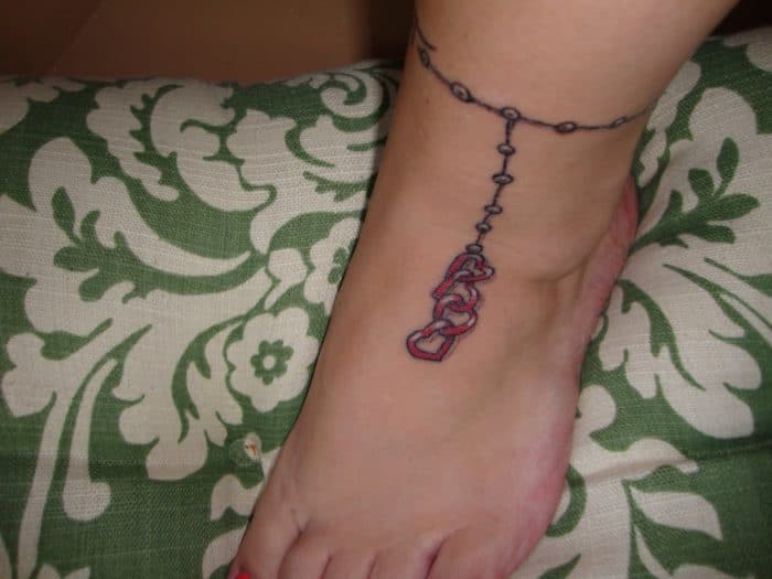 Heart pendant anklet tattoo by ERASOTRON on DeviantArt