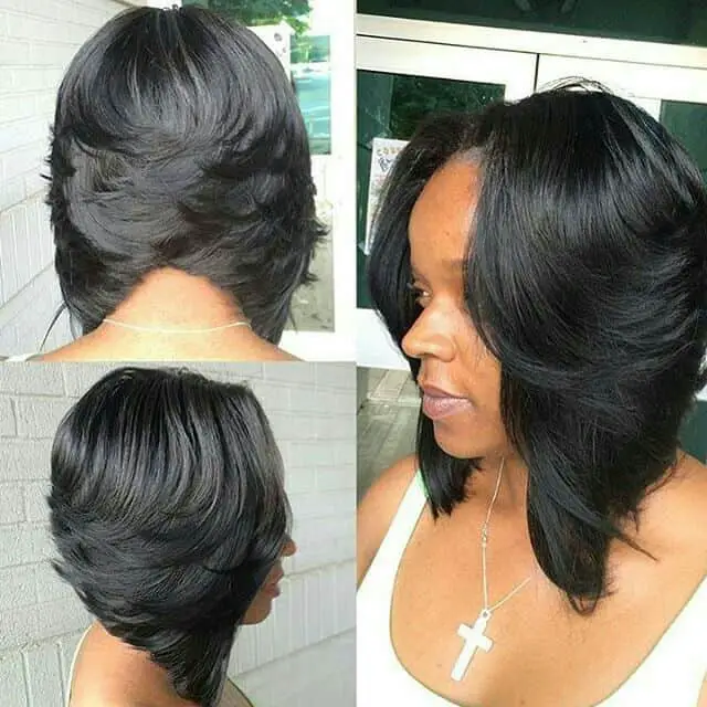10 Chic Feathered Bob Hairstyles for African American Women – SheIdeas
