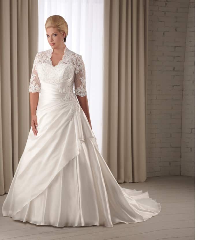 Affordable Plus Size Wedding Dresses with Sleeves