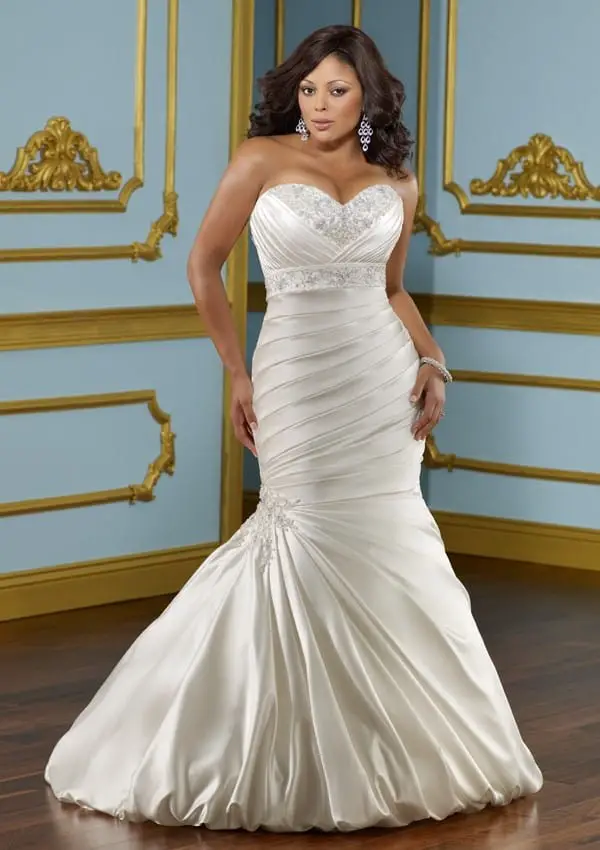 Mermaid Sweetheart Lace up Plus Size Wedding Dress