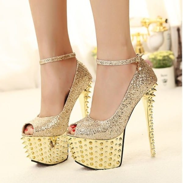 Bridal High Heels Golden Sandals Trends