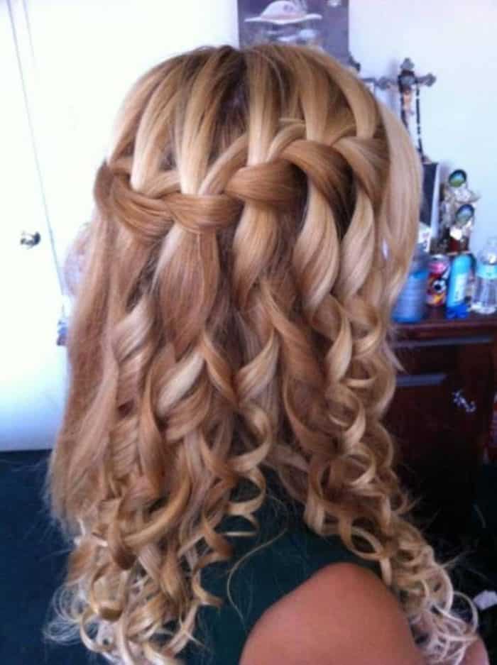 Cute Curly Hairstyles for Long Hair With A Braid