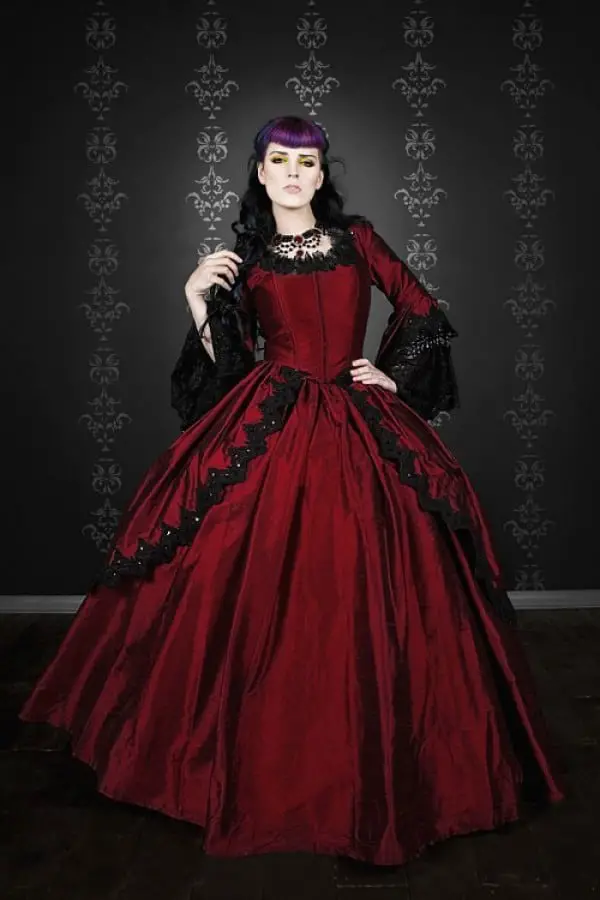 Black and Red Wedding Dresses With Sleeves