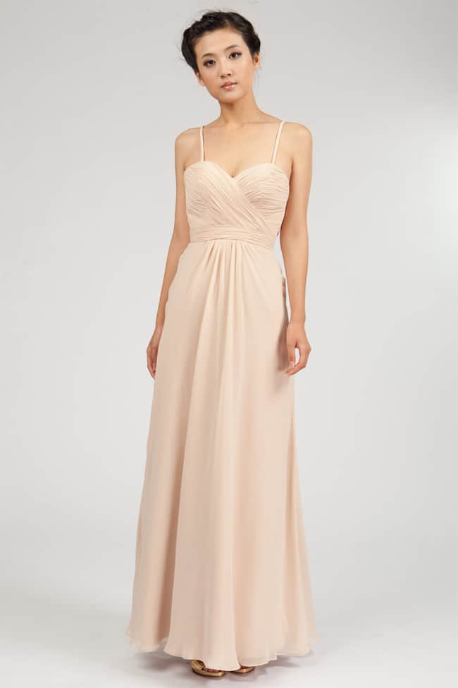 Champagne Bridesmaid Chiffon Dresses 2016