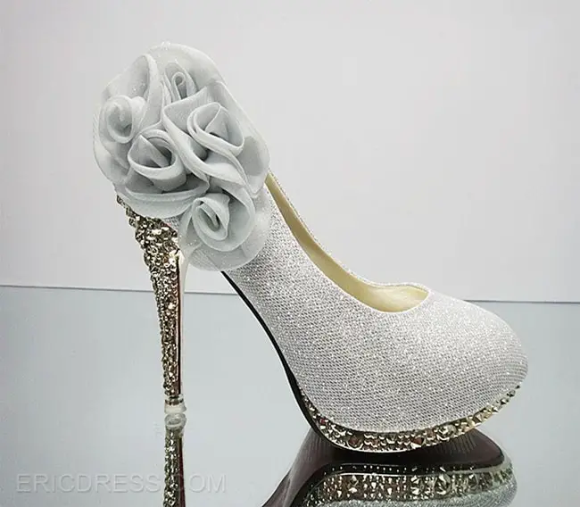 Cool Silver Prom Style Shoes for Wedding