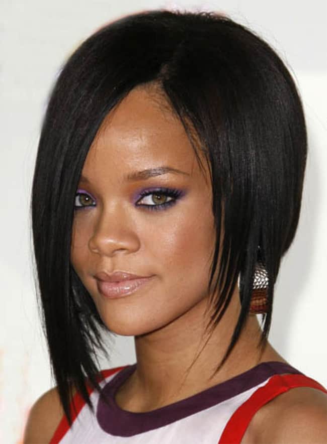 Latest Rihanna Angled Bob Hairstyles