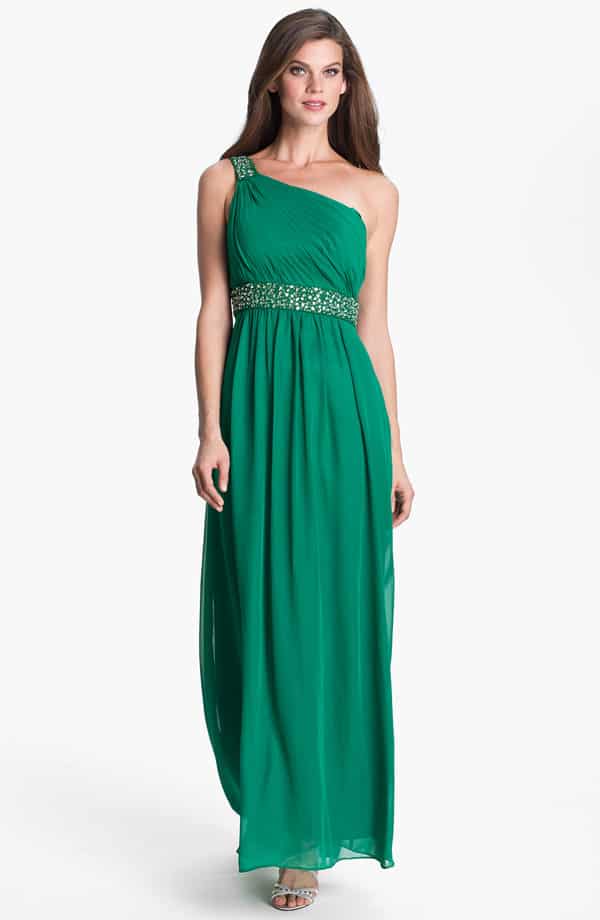 Long Green Bridesmaid Wedding Dresses