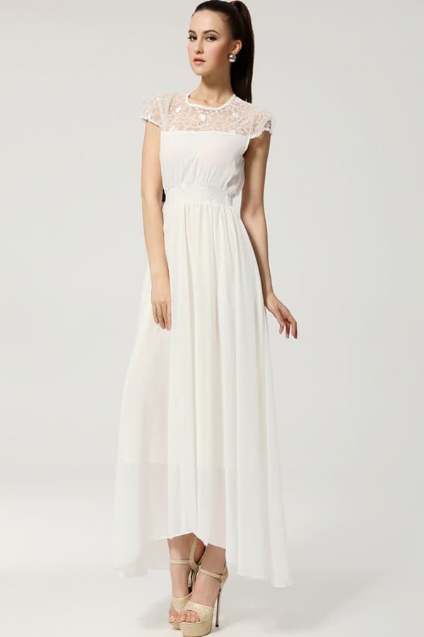 Long White Maxi Gown Dress Pictures