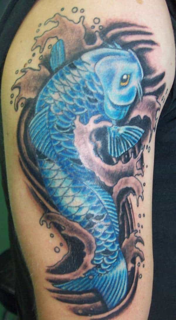 New Blue Koi Fish Tattoo Design for Inspiration