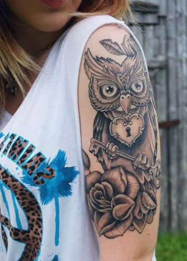 Owl Half Sleeve Tattoo Ideas for Women - SheIdeas