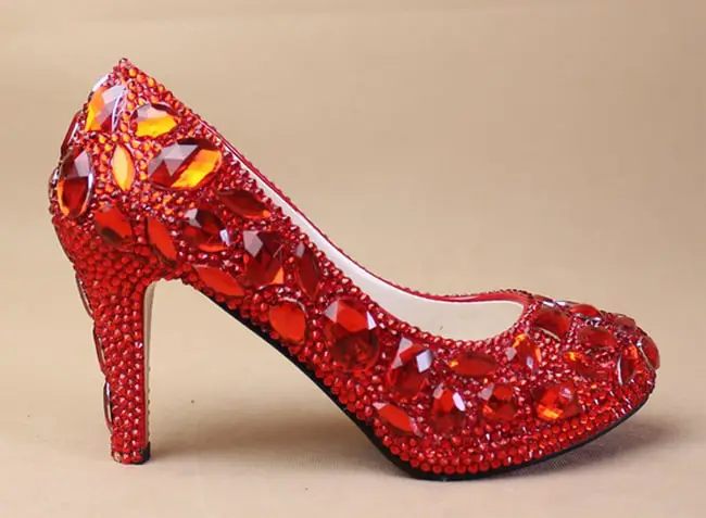 Red Sparky Prom Shoes for Brides 2016