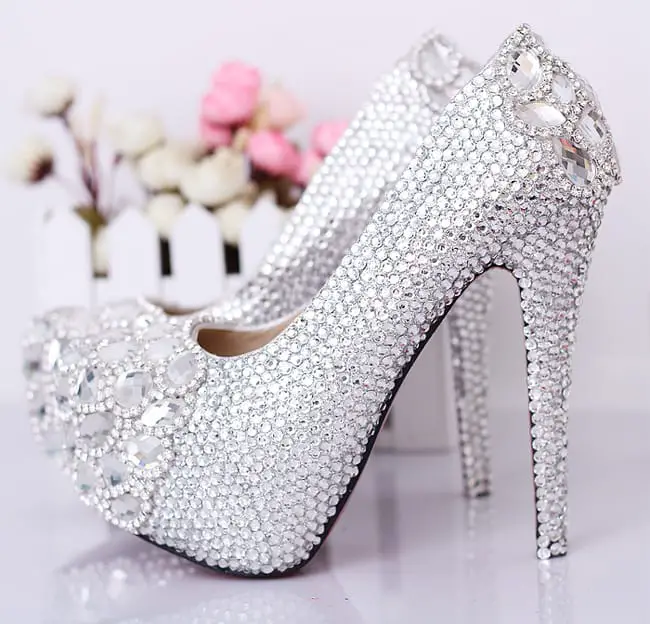 Rhinestone Prom Heels Footwear for Brides