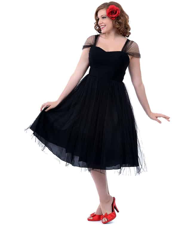 Vintage Black Cocktail Dress for Evening Party