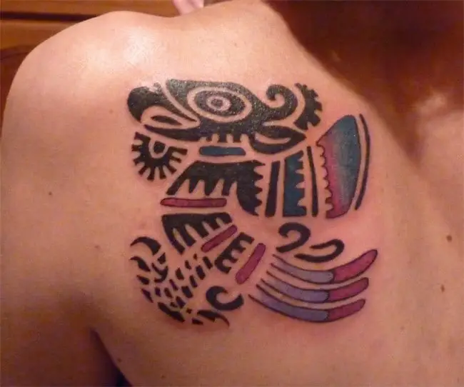 Aztec Bird Tattoo Designs for Women