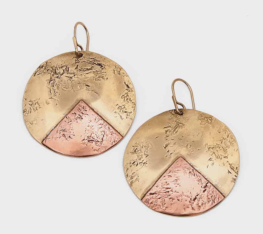 Fantastic Mixed Metal Disk Earrings for Girls