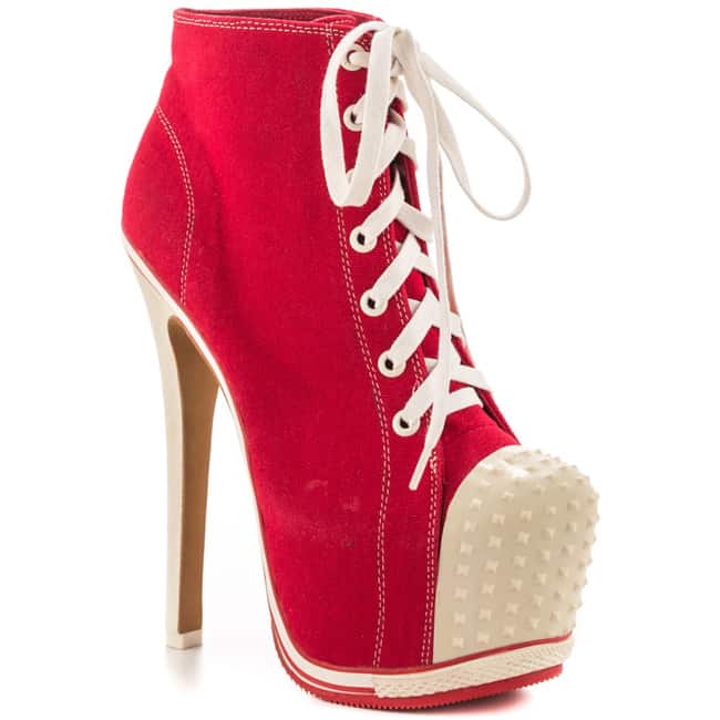 Fantastic Red Sneaker High Heels for Ladies