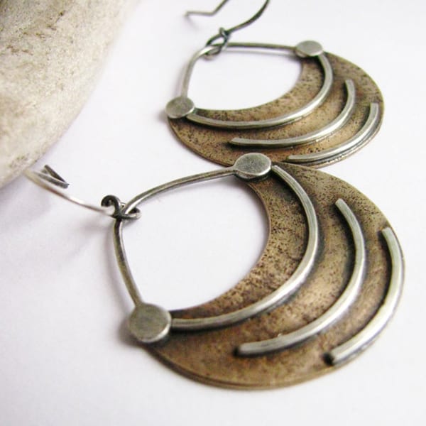 Fertile Crescent Metal Ethnic Earrings