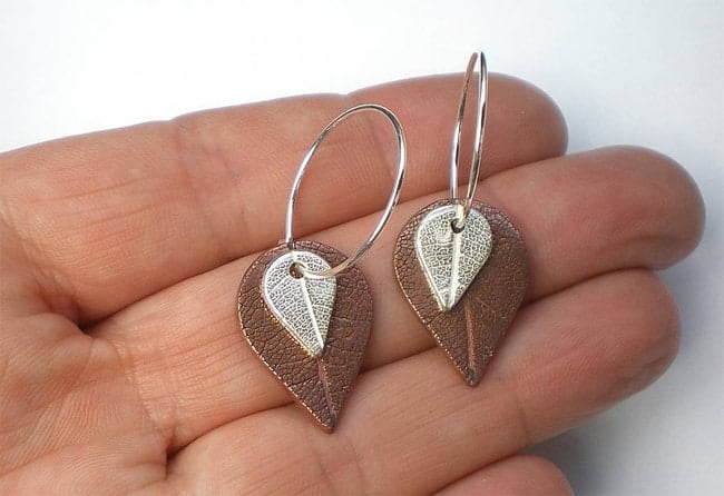 Ladies Metal Leaf Earrings for Wedding