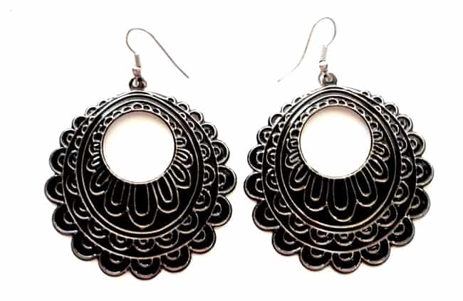 Latest Hard Metal Black Earrings for Girls