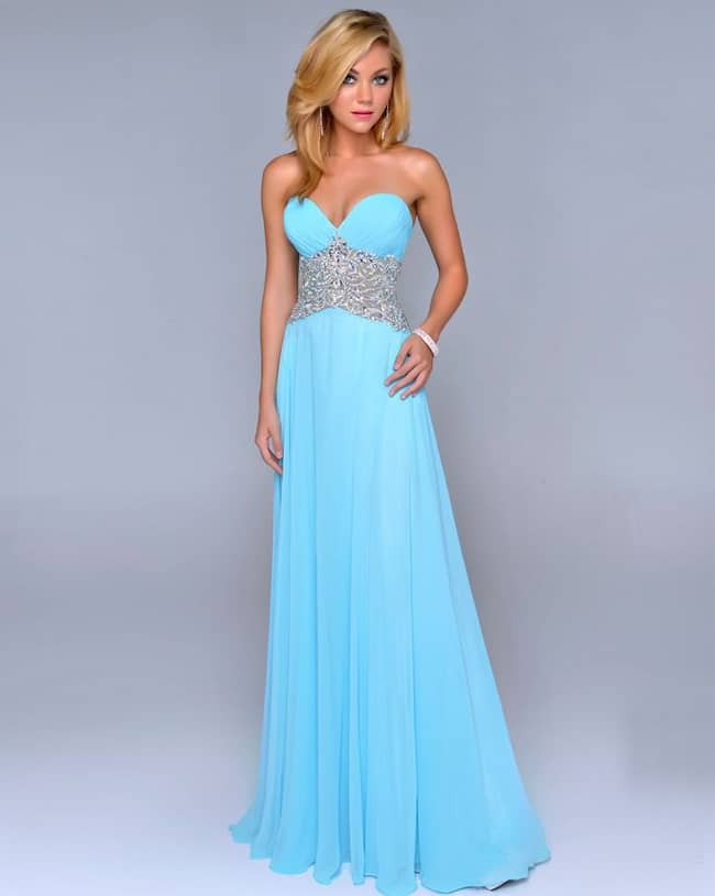 Long Light Blue Prom Dresses for Brides