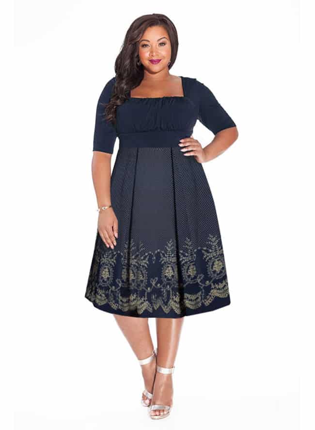 Plus Size Midnight Blue Dress for Wedding