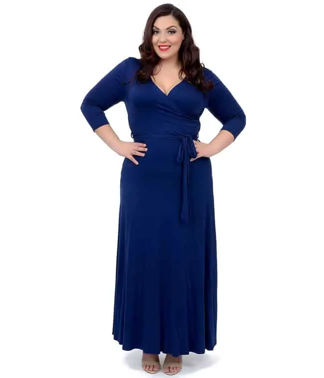 Plus Size Navy Blue Maxi Dress for Women