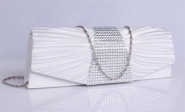 silver clutch prom bag