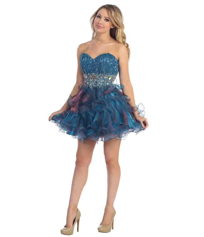 Super Teal Blue Homecoming Dresses