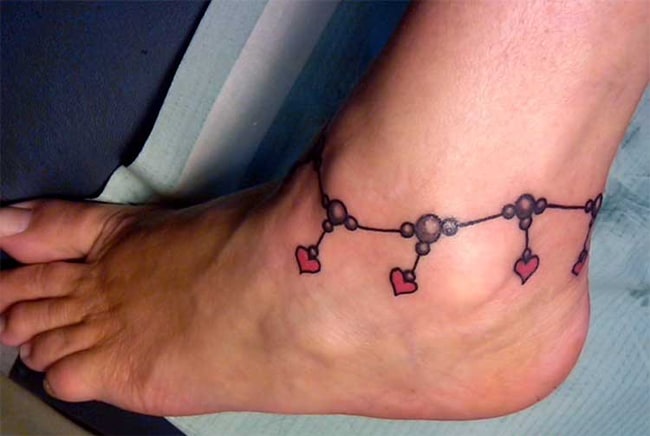 Amazing Ankle Bracelet Tattoo Designs