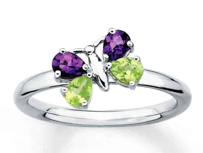 Amethyst and Peridot Silver Ring Designs