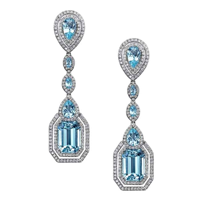 Wonderful Designer Aquamarine Deco Earrings Trend