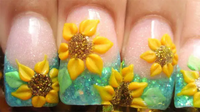 25 Amazing Sunflower Nail Designs for Girls – SheIdeas