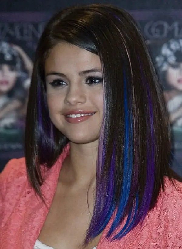 Celebrity Selena Gomez Blue Streaks Trends 2016