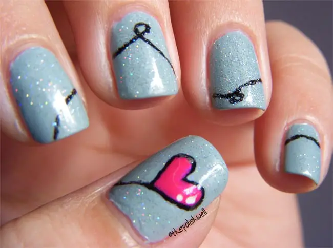 Cool Heart Nail Designs for Valentines Day