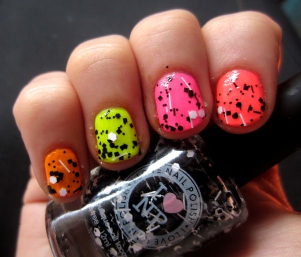 Funky Neon Nail Art Design for Party