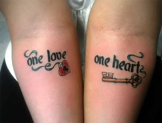 Heart and Key Girlfriend and Boyfriend Tattoo Designs 2018