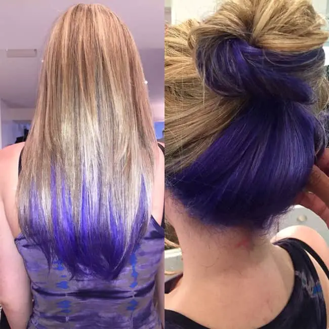 Purple Blue Streaks Blonde Hairstyles Ideas