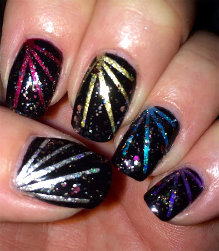 Fireworks Nail Art Designs