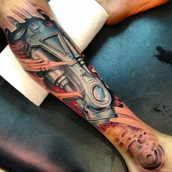 Attractive 3D Leg Sleeve Tattoo Ideas