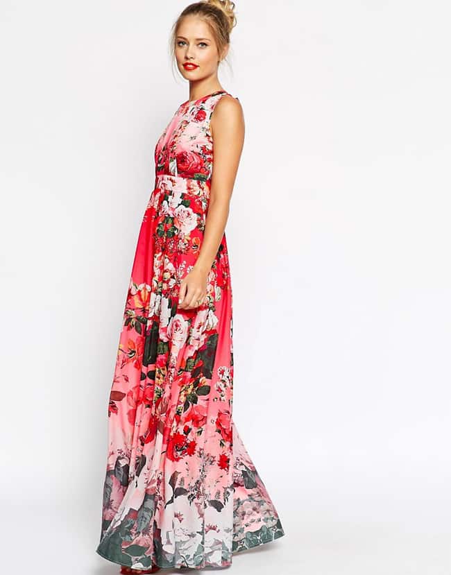 Beautiful Floral Print Maxi Dress for Spring