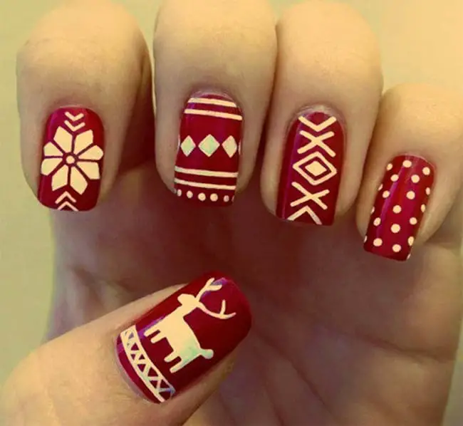 Beautiful Red Holiday Nail Designs 2016