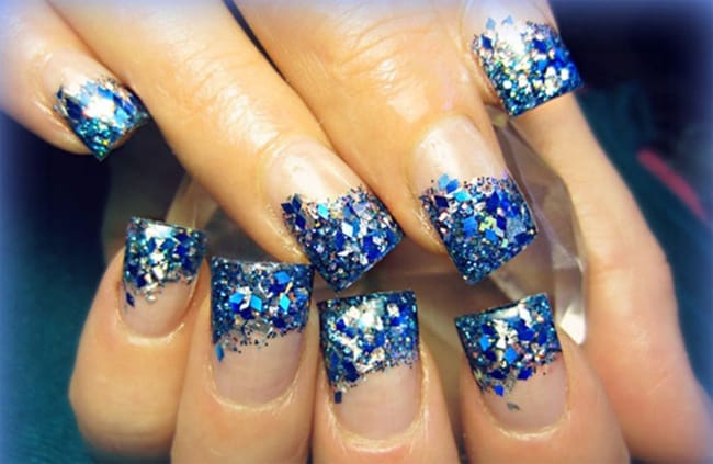 Blue Holiday Nail Artwork Ideas for Women