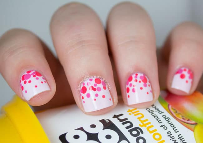 Bridal Polka Dots Nail Design for Short Nails