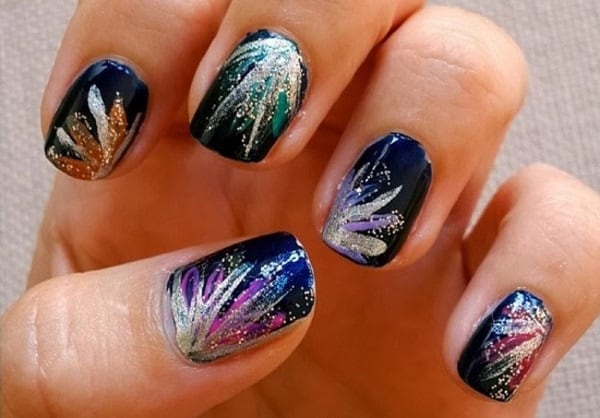 Fireworks Nail Art Designs