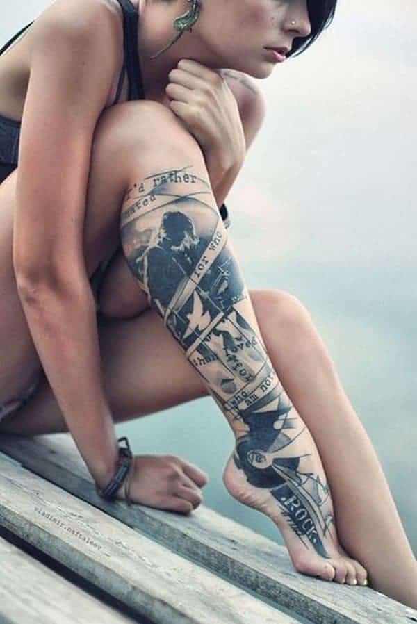 17 Amazing Leg Sleeve Tattoos for Females SheIdeas