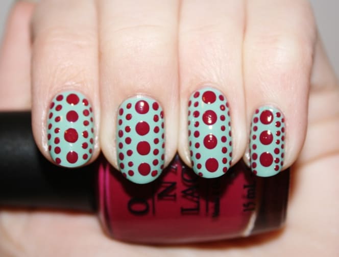 Cute Polka Dot Nail Designs for Long Nails