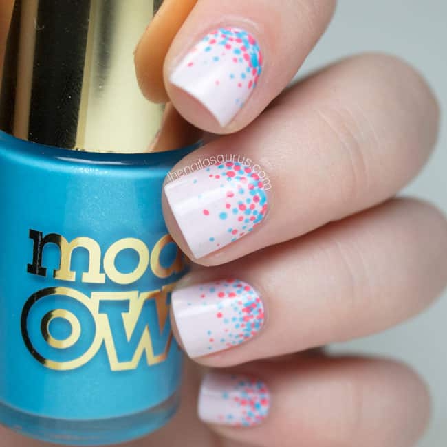 Fantastic Blue and Pink Polka Dots Nails Art