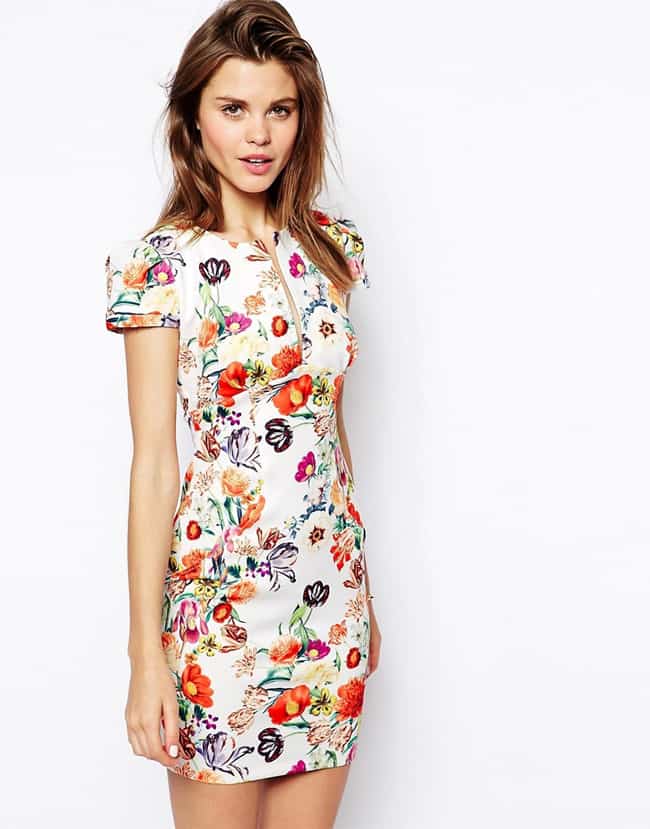 Floral Print Mini Pencil Dresses for Women