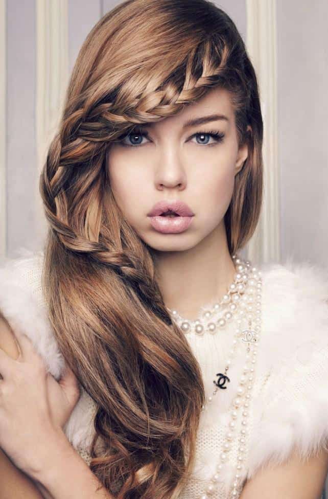 Girls Braided Bangs Hairstyles for Long Hair 2016