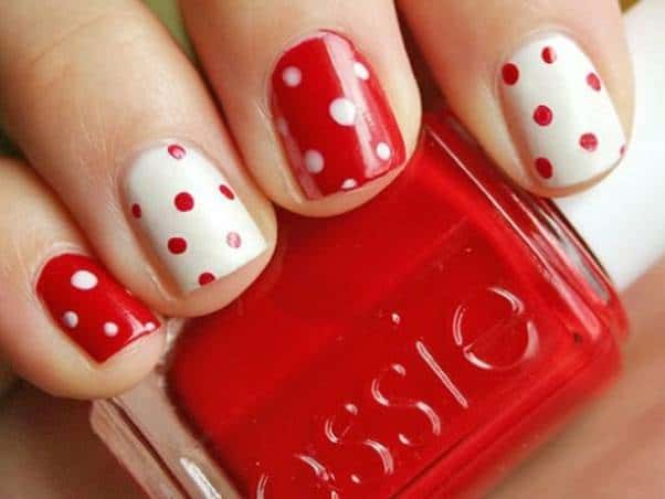 5. Classic Red and White Polka Dot Nail Art - wide 6